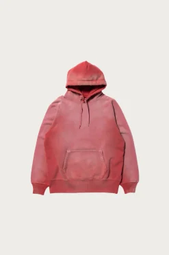 The Real McCoys 9oz. Loopwheel Raglan Hooded Sweatshirt - Faded Cherry< Tees And Sweats