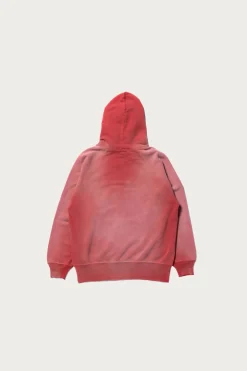 The Real McCoys 9oz. Loopwheel Raglan Hooded Sweatshirt - Faded Cherry< Tees And Sweats