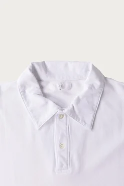 Lady White Co. Pique Two Button Polo - White< Shirts