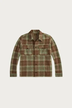 RRL Plaid Wool-Blend Workshirt - Green/Multi< Coats, Jackets, And Vests
