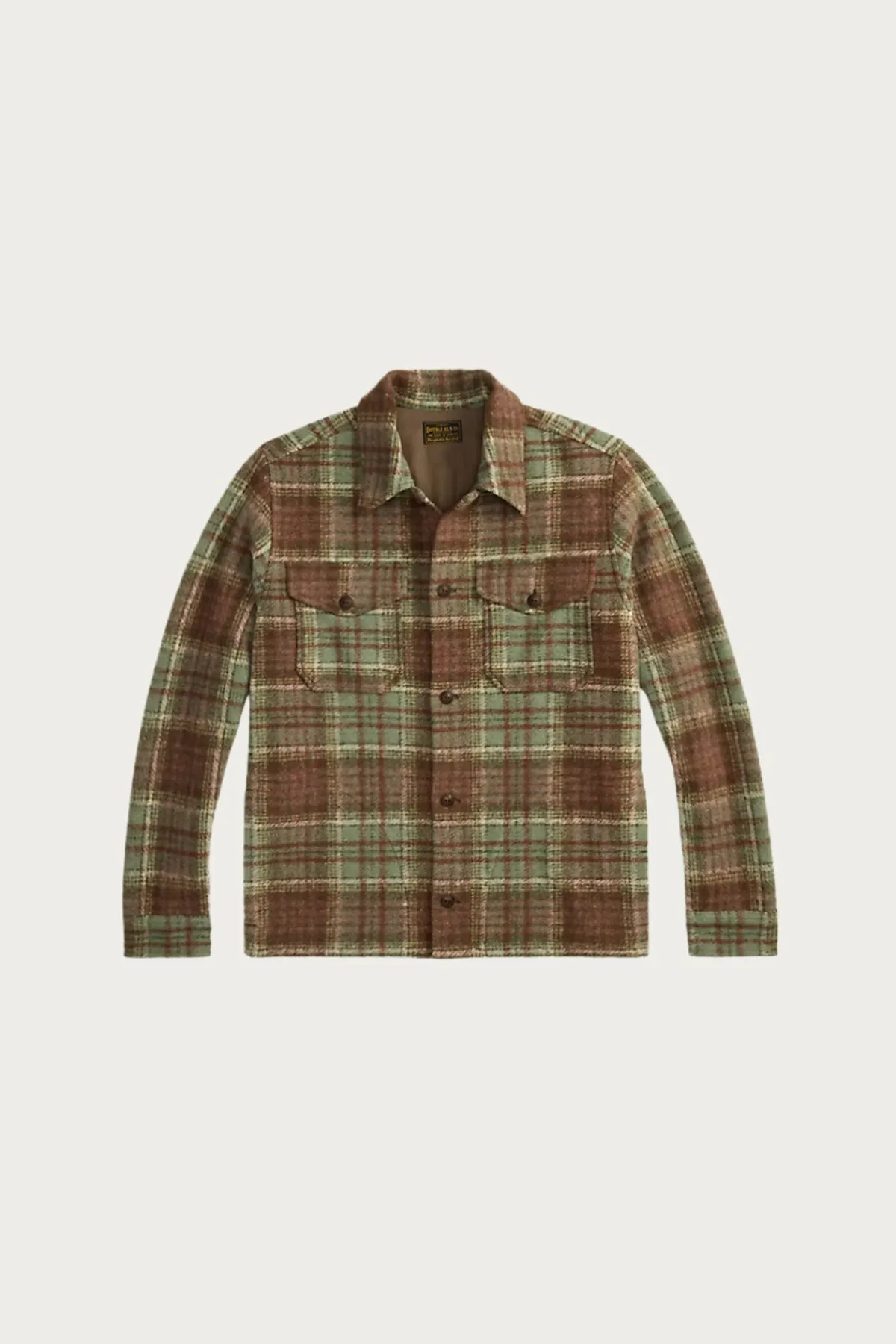 RRL Plaid Wool-Blend Workshirt - Green/Multi< Coats, Jackets, And Vests