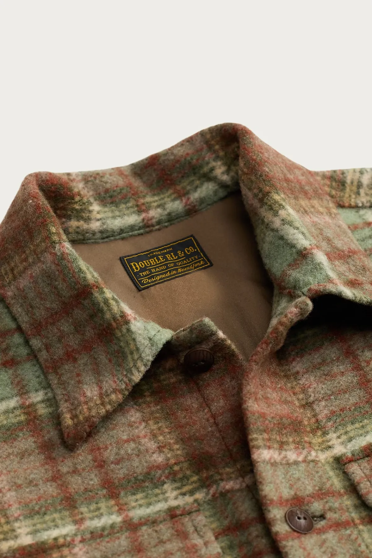 RRL Plaid Wool-Blend Workshirt - Green/Multi< Coats, Jackets, And Vests