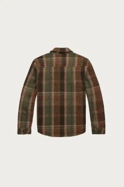 RRL Plaid Wool-Cashmere Workshirt Sweater - Olive Multi< Coats, Jackets, And Vests