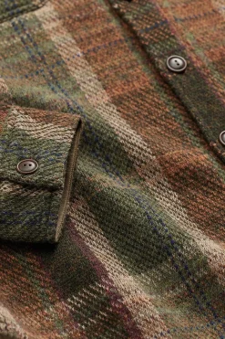 RRL Plaid Wool-Cashmere Workshirt Sweater - Olive Multi< Coats, Jackets, And Vests