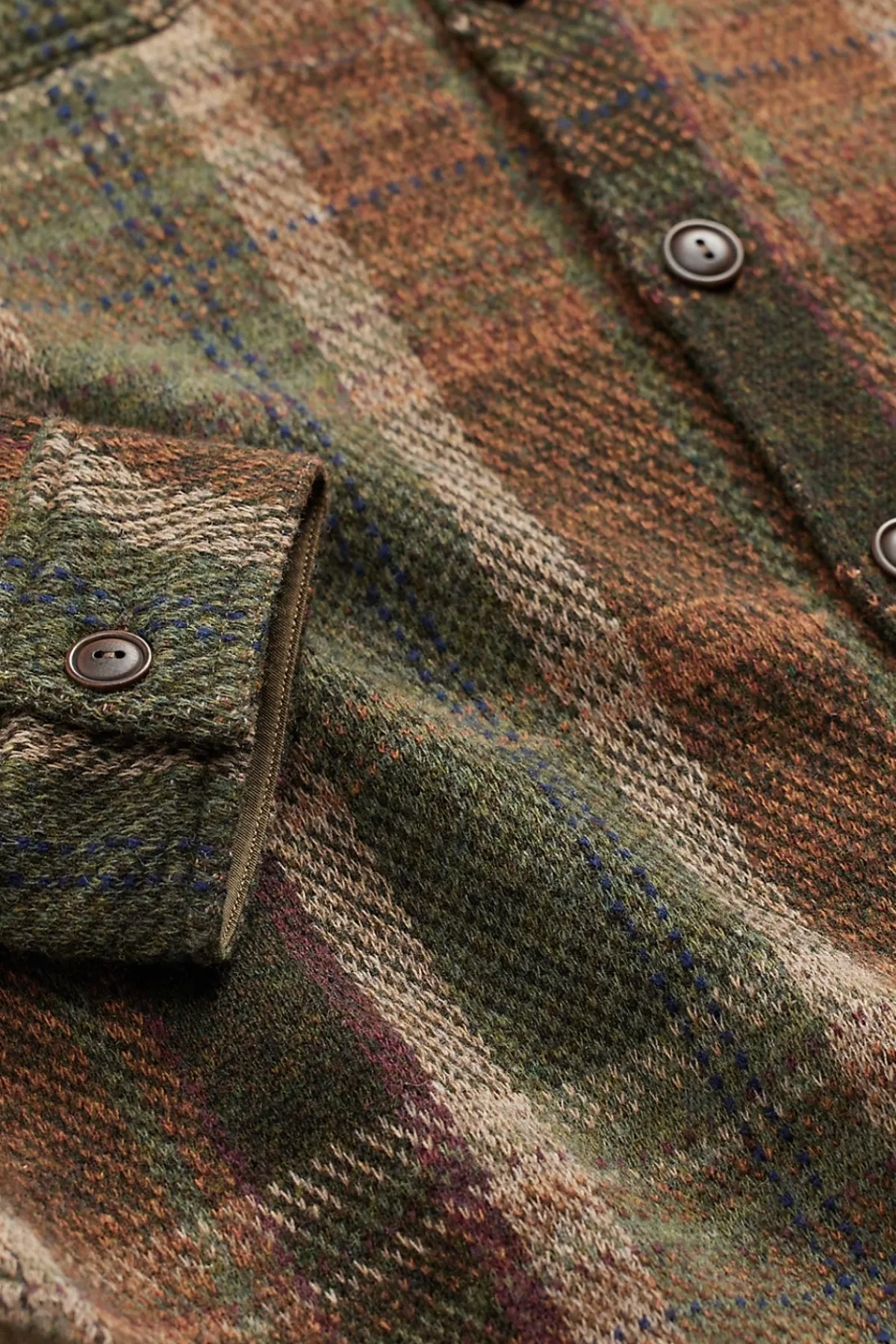 RRL Plaid Wool-Cashmere Workshirt Sweater - Olive Multi< Coats, Jackets, And Vests