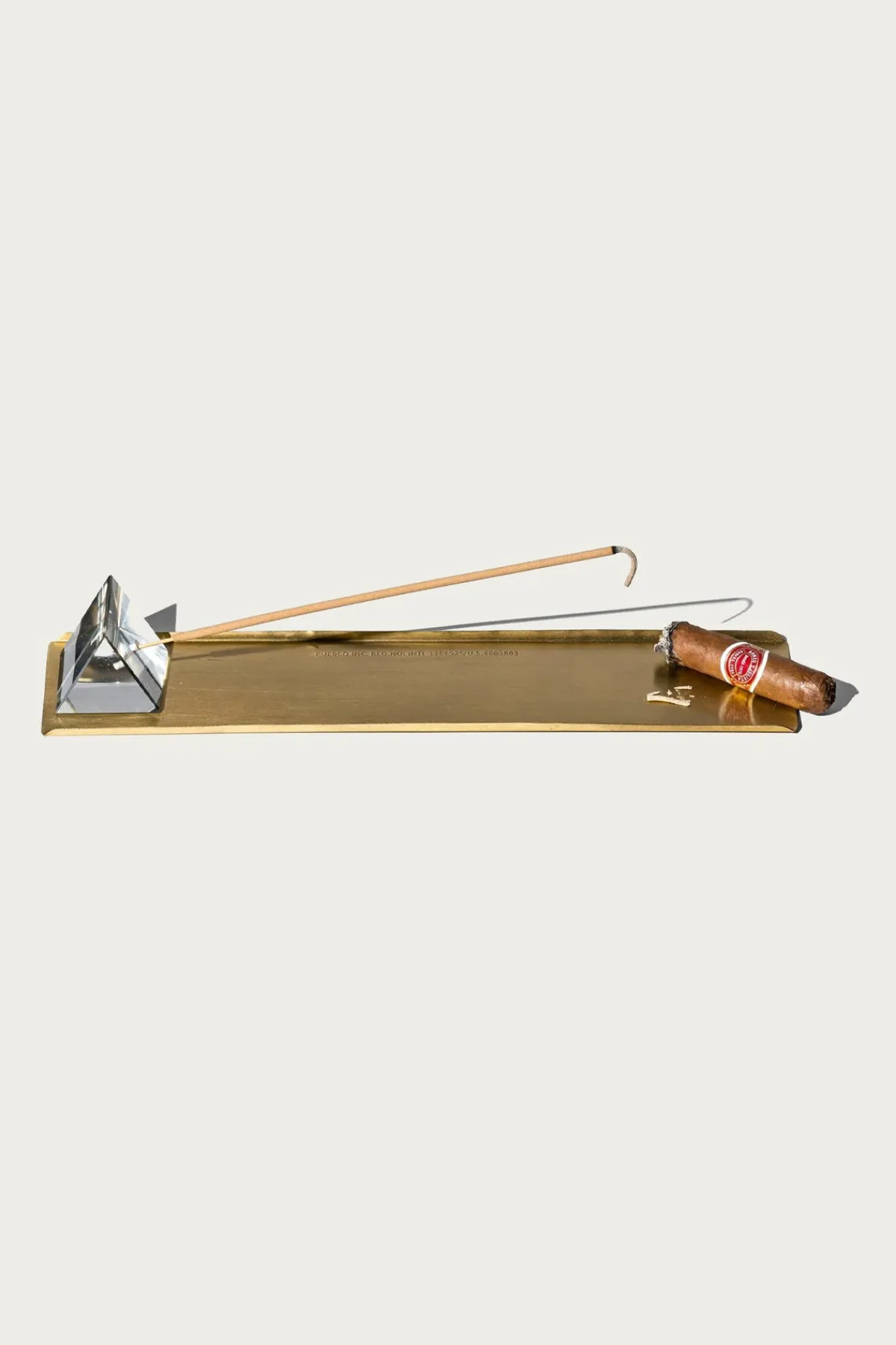 Puebco Prism Incense Holder w/ Brass Tray< Homegoods