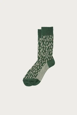 Rototo Rain Drop Crew - Green/Ivory< Accessories