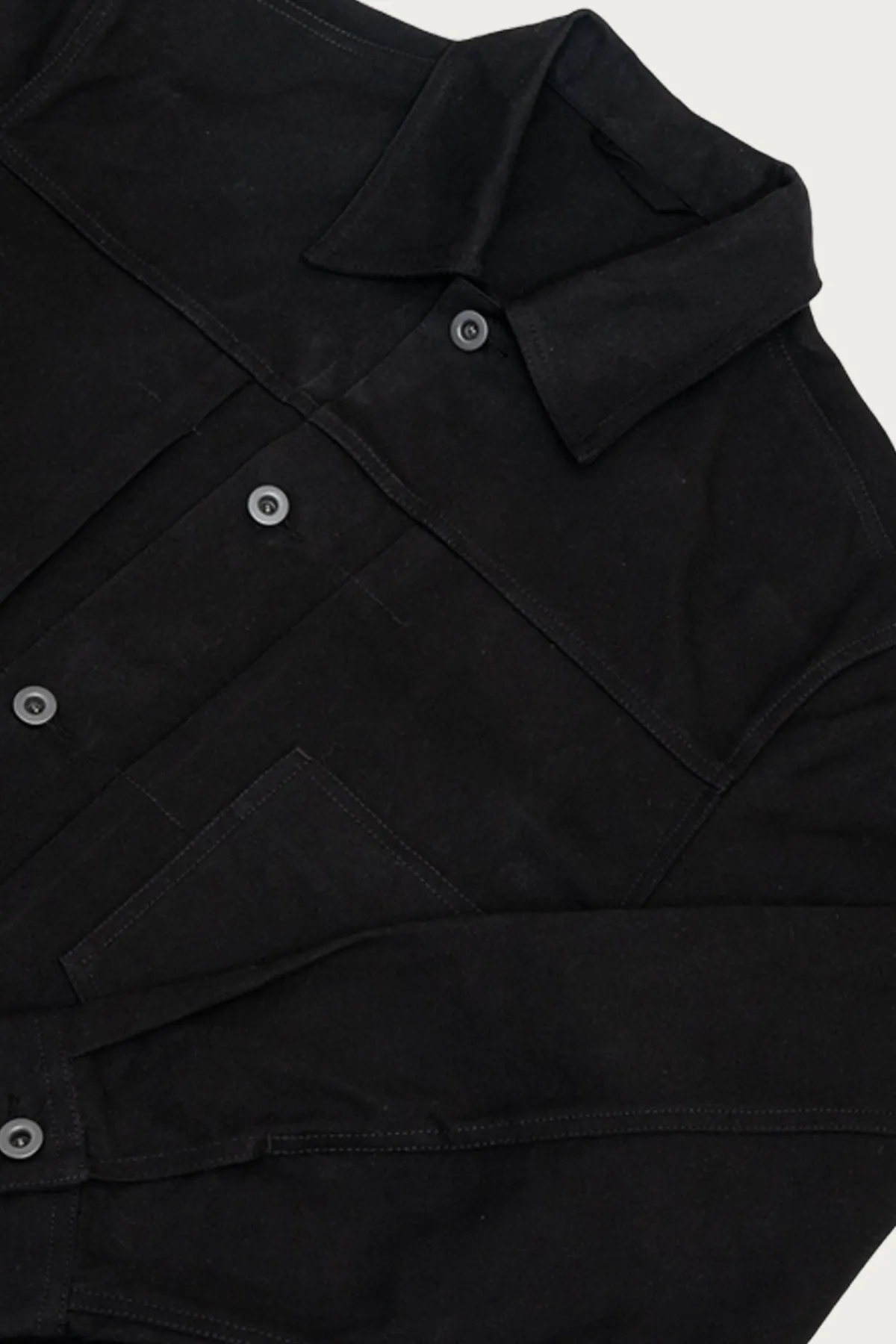 James Coward Range Jacket - Black Waxed Cotton Washi Ox< Coats, Jackets, And Vests