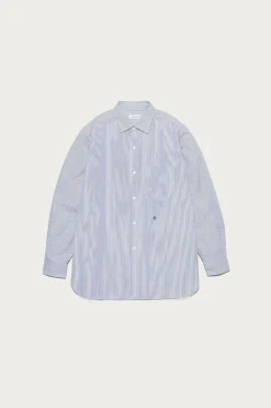 nanamica Regular Collar Stripe Wind Shirt - Navy< Shirts