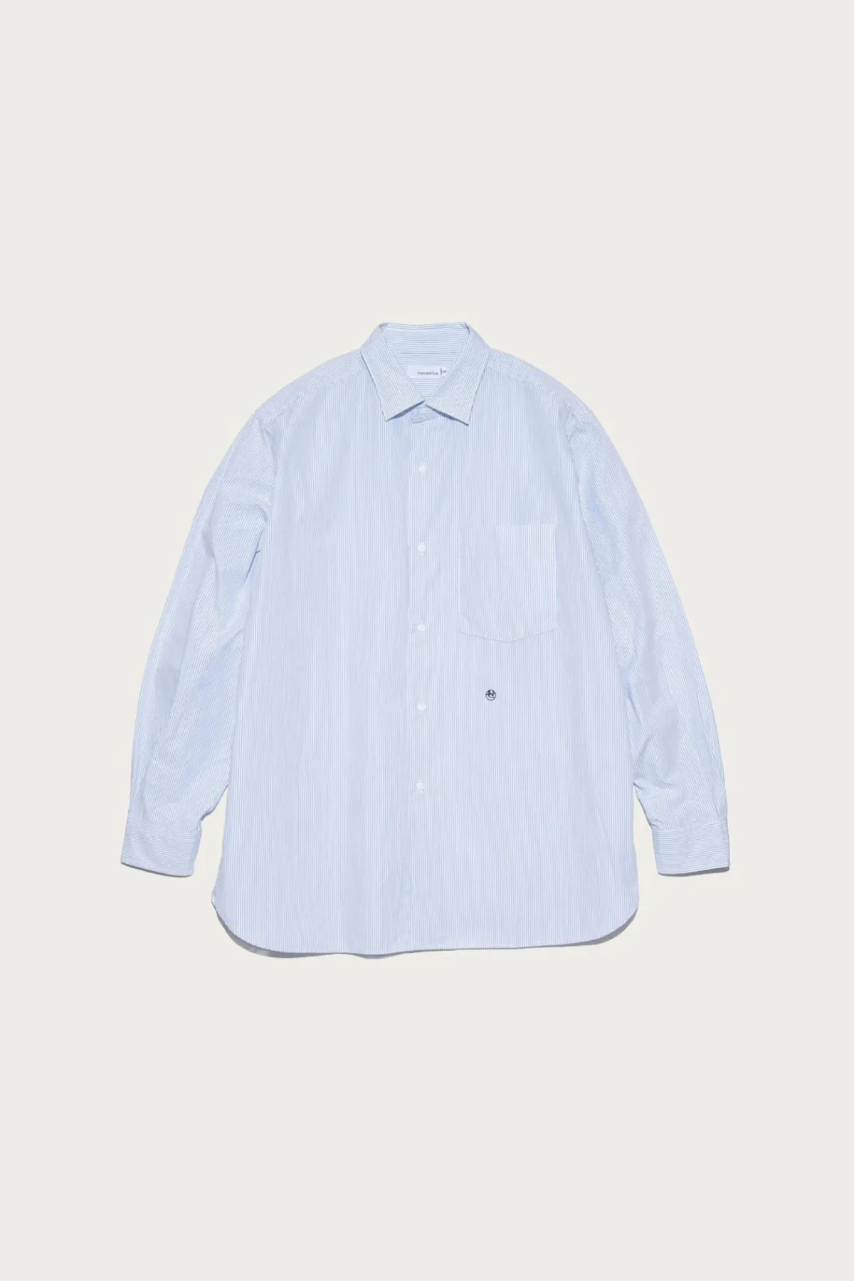 nanamica Regular Collar Stripe Wind Shirt - Sax< Shirts