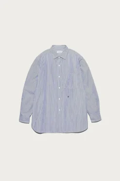 nanamica Regular Collar Stripe Wind Shirt - Black< Shirts