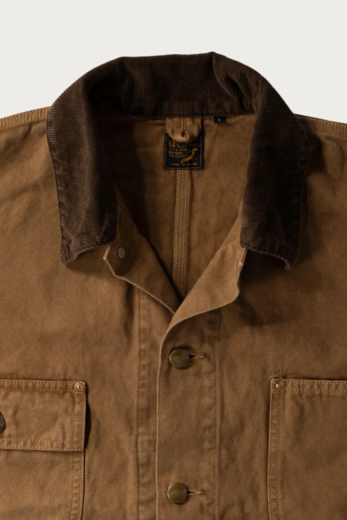 orSlow Relax Fit Oxford Coverall - Brown< Coats, Jackets, And Vests