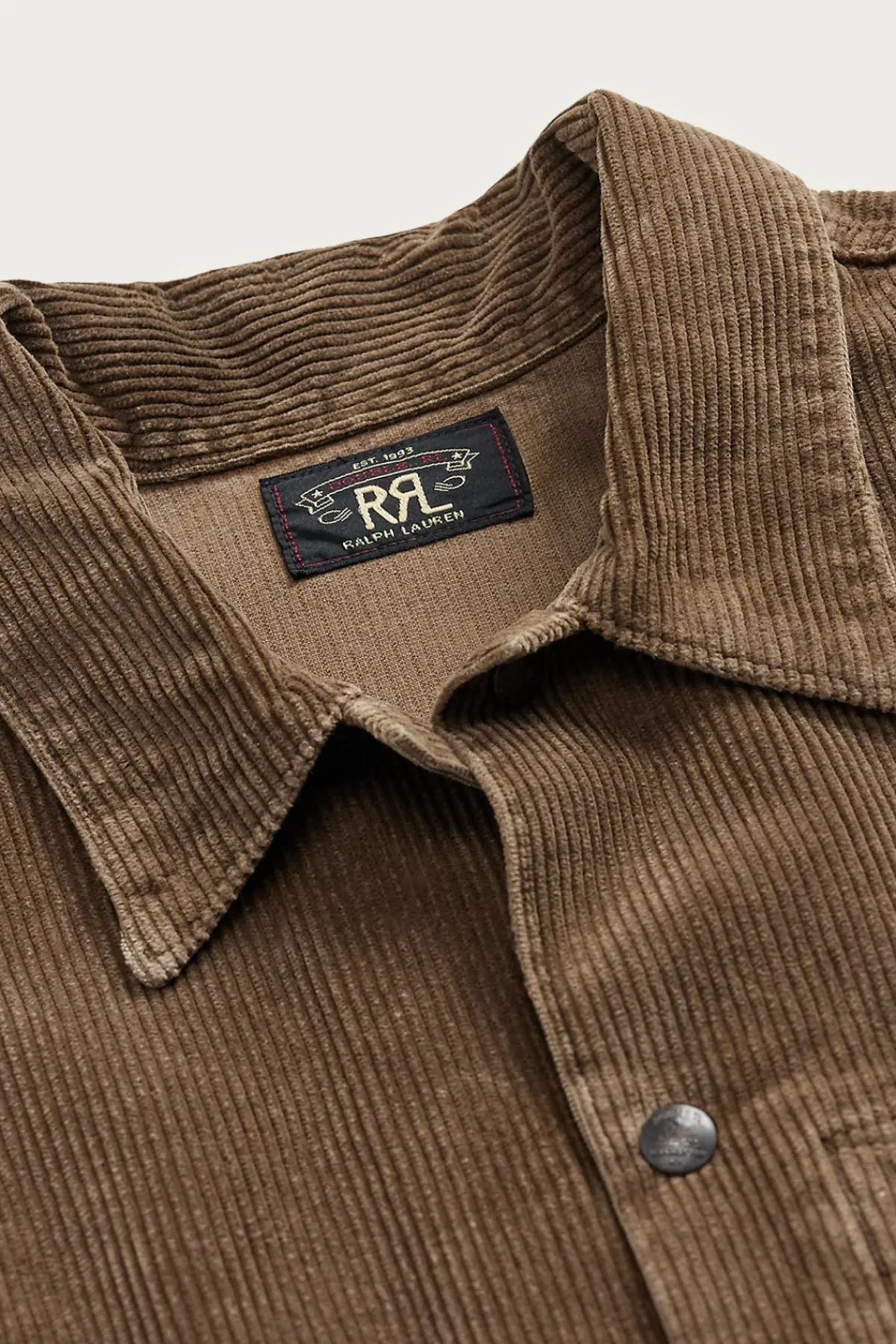 RRL Repaired Corduroy Overshirt - Repaired Brown< Shirts
