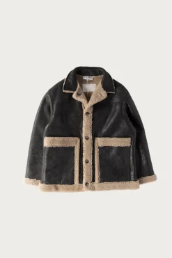 MM6 Maison Margiela Reversbile Leather/Shearling Jacket - Black/Brown< Coats, Jackets, And Vests