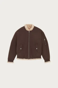 MM6 Maison Margiela Reversible Faux Fur Bomber Jacket - Brown/Tan< Coats, Jackets, And Vests