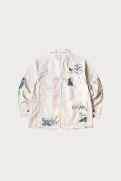 Kapital Rough-Face Twill CACTUS BEER JKT (Memorial Paint Model) - Natural< Coats, Jackets, And Vests