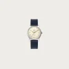 Kuoe Watches Royal Smith 90-006 - Ivory Face/Silver Case/Navy Leather Strap< Accessories