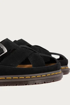 Dr. Martens San Archive Fisherman - Plush Suede Reverse Black< Footwear