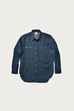 The Real McCoys Sawtooth Denim Western Shirt - Indigo< Shirts