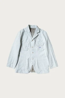 Kapital Seersucker LUMBER SUIT JKT - Sax< Coats, Jackets, And Vests