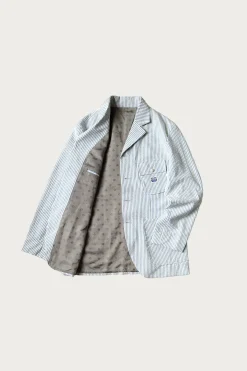 Kapital Seersucker LUMBER SUIT JKT - Sax< Coats, Jackets, And Vests