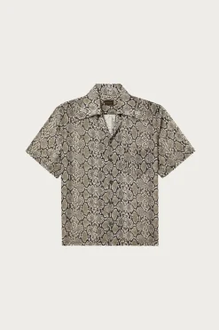 Kapital Silk Rayon Python WRANGLE Collar Aloha - Grey< Shirts