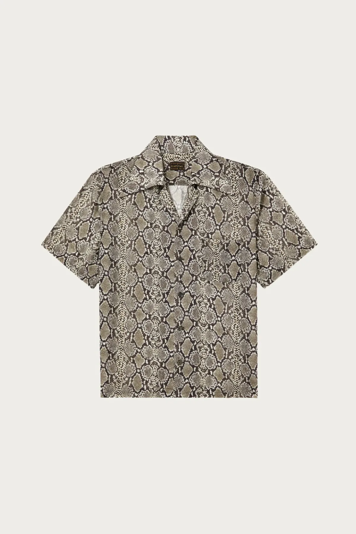 Kapital Silk Rayon Python WRANGLE Collar Aloha - Grey< Shirts