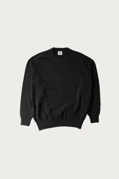 orSlow Simple Crew Neck Sweater Crafted in Japan - Charcoal Grey< Sweaters