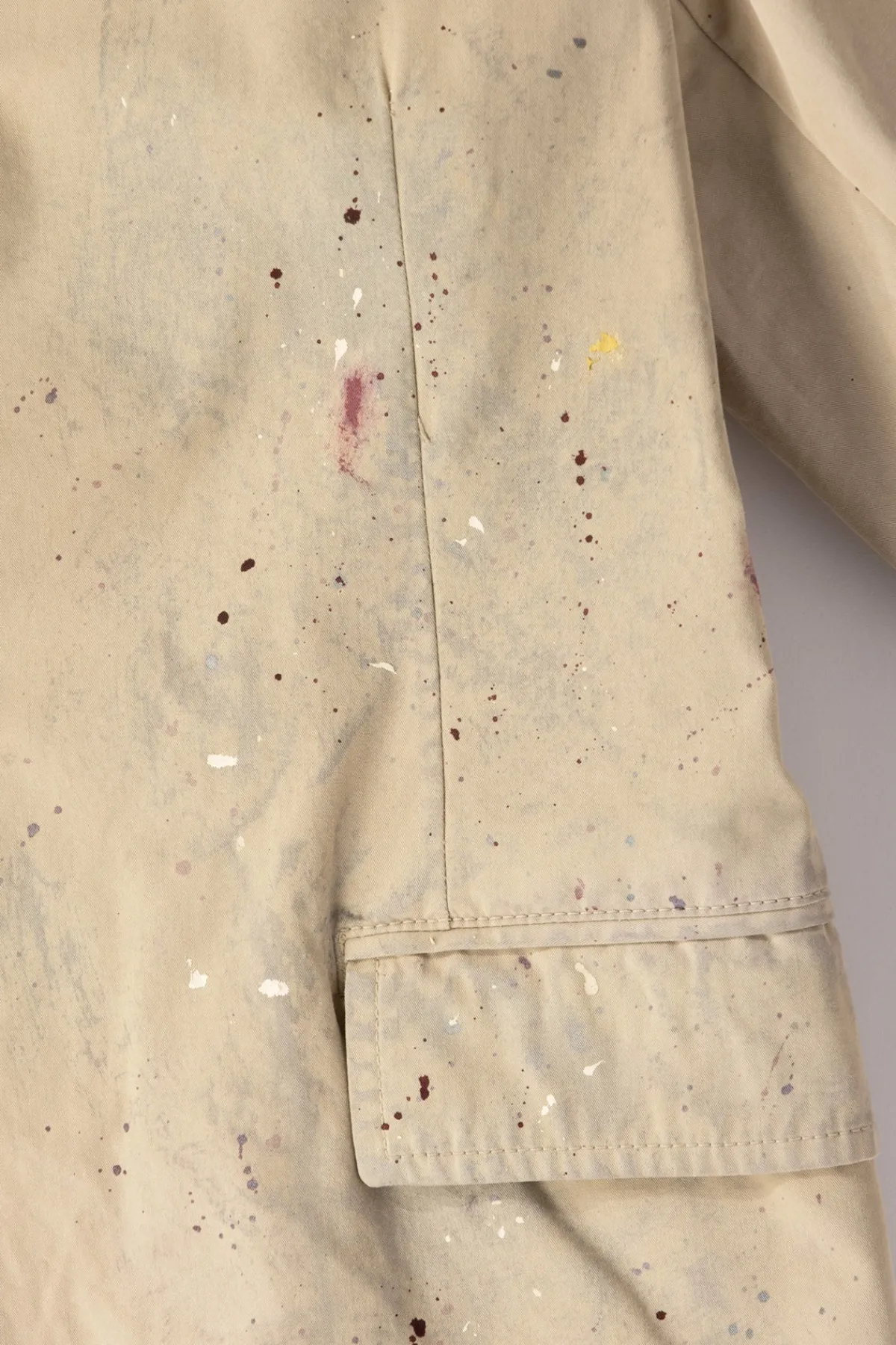 MM6 Maison Margiela Single Breasted Paint Splatter Jacket - Sand Beige< Coats, Jackets, And Vests