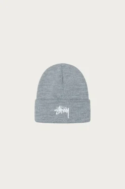 Stüssy Stock Cuff Beanie - Grey Heather< Accessories