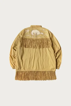 Kapital Stretch Nylon Fringed Coach JKT - Mustard< Coats, Jackets, And Vests