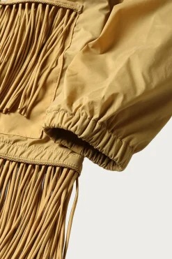 Kapital Stretch Nylon Fringed Coach JKT - Mustard< Coats, Jackets, And Vests