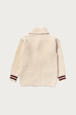 The Real McCoys Striped Shawl Collar Cardigan - Ecru< Sweaters