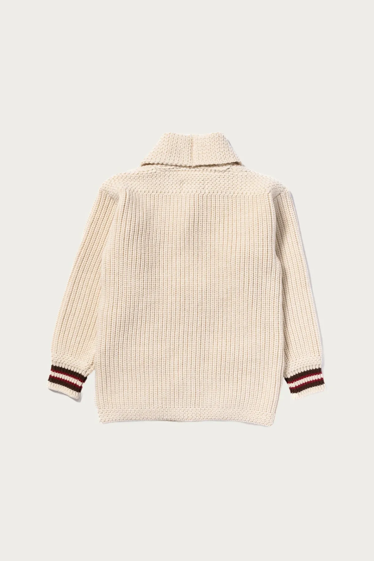 The Real McCoys Striped Shawl Collar Cardigan - Ecru< Sweaters