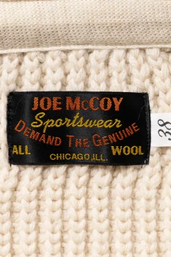The Real McCoys Striped Shawl Collar Cardigan - Ecru< Sweaters