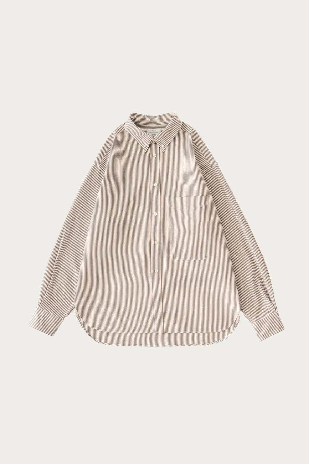 Beams Plus Studio Nicholson x Beams+ Lisa Oxford Shirt - Brown/White Stripe< Shirts
