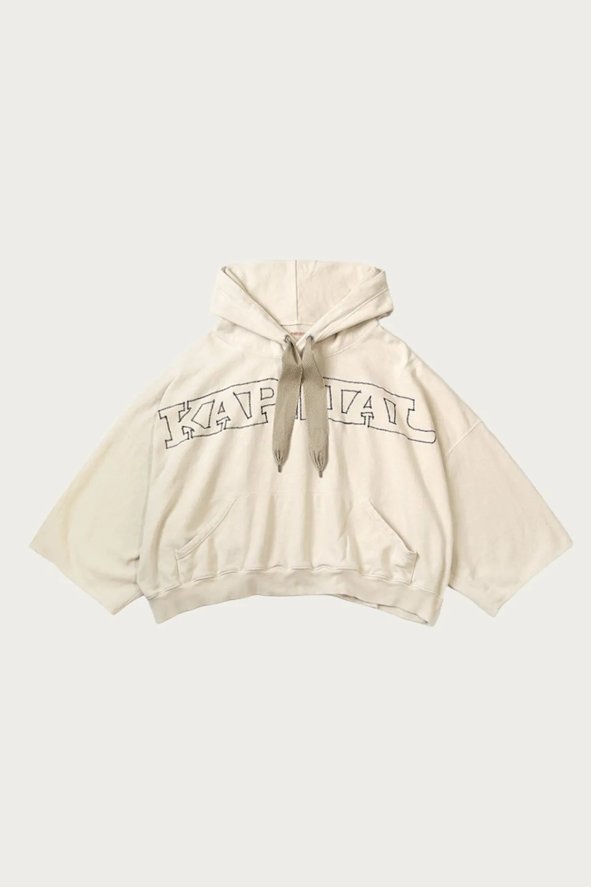 Kapital SWT Knit DEVIL Hoodie ( Embroidery) - Natural< Tees And Sweats