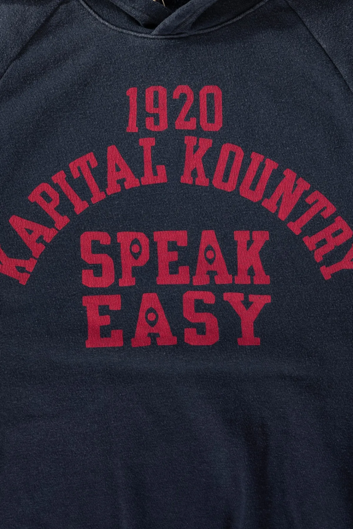 Kapital SWT Knit Raglan Hoodie (SPEAKEASY College) - Navy< Tees And Sweats