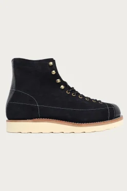 The Real McCoys Ten Mile Work Boots / Rough Out Leather - Black< Footwear