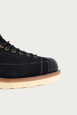 The Real McCoys Ten Mile Work Boots / Rough Out Leather - Black< Footwear