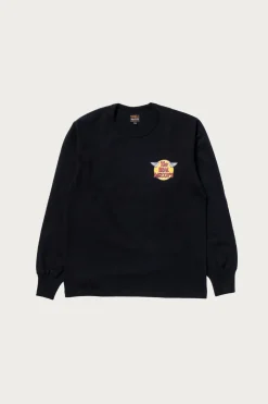 The Real McCoys Logo Tee L/S - Black< Tees And Sweats