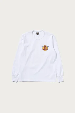 The Real McCoys Logo Tee L/S - White< Tees And Sweats