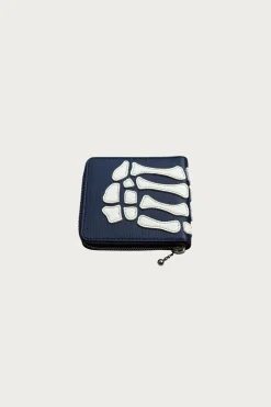 Kapital THUMB-UP BONE BAND ZIP Wallet - Navy< Accessories