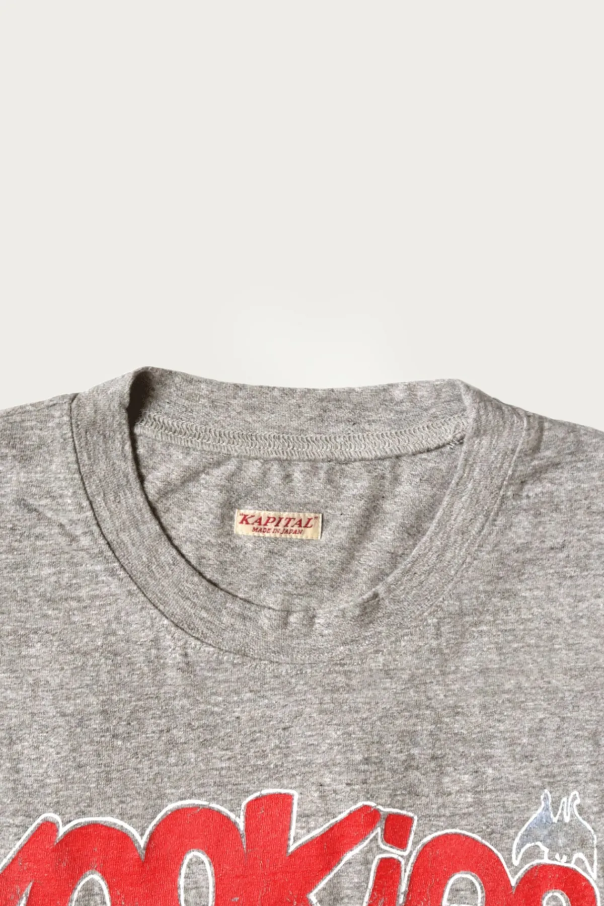 Kapital TOP Jersey Crew T (BUSTER PECKISH BOWY) - Grey< Tees And Sweats