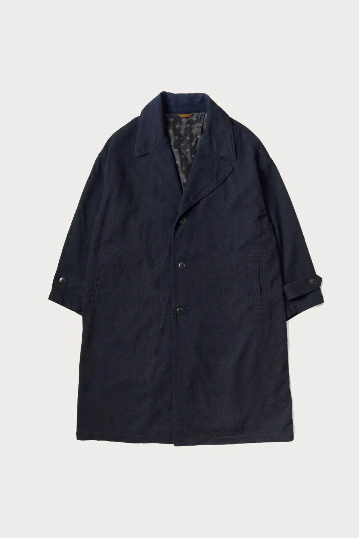 Kapital Twill Aging-Wool CAVALIER Coat - Indigo< Coats, Jackets, And Vests