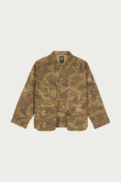 Brain Dead Twill Military Shirt Jacket - Leaf Camo< Coats, Jackets, And Vests