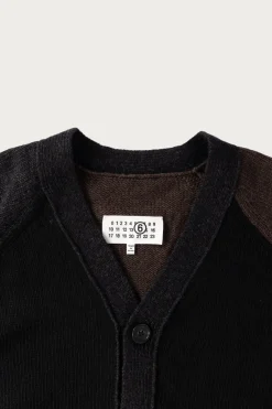 MM6 Maison Margiela Two-Tone Cardigan - Black/Brown< Sweaters