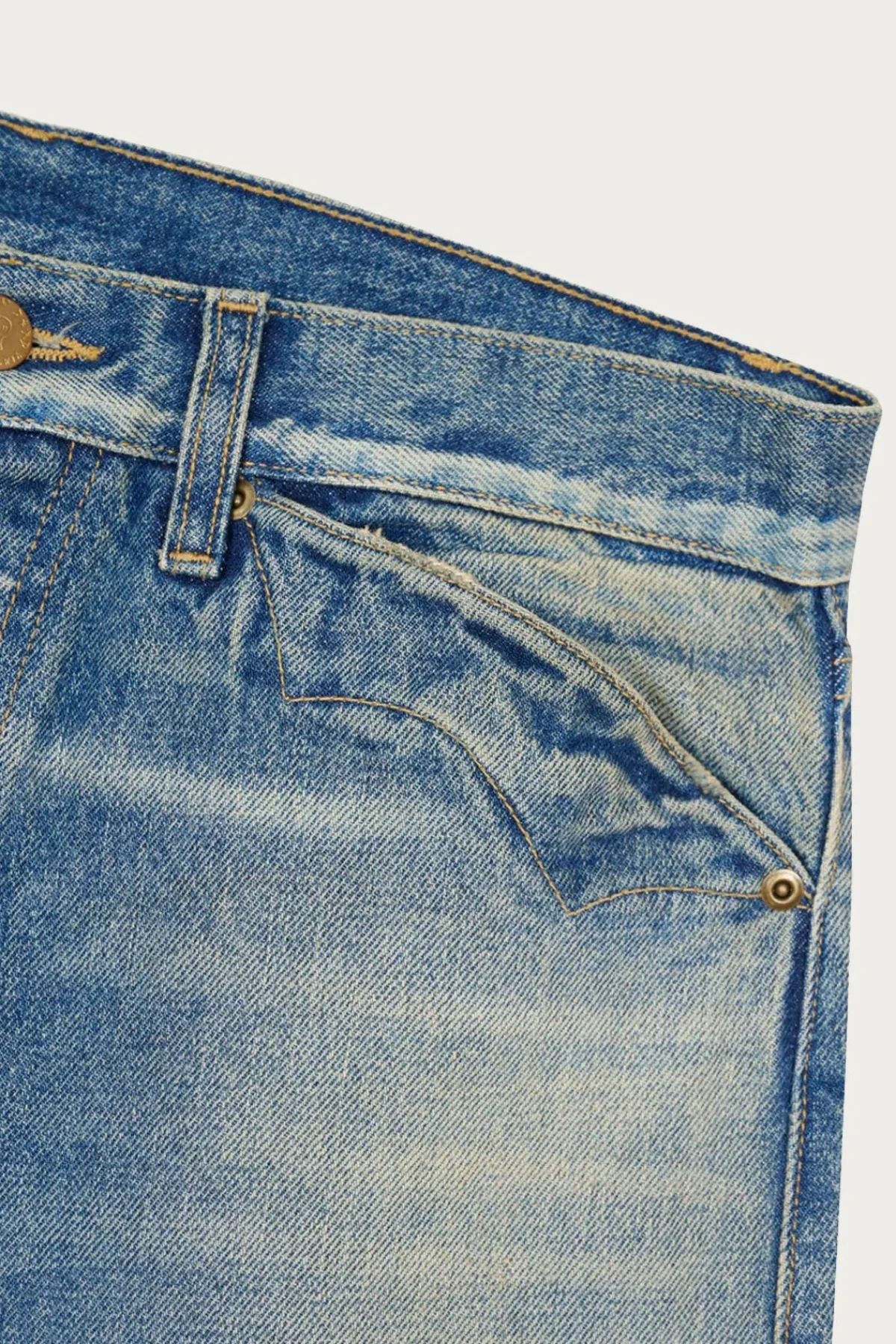 Brain Dead Type OO 15oz Selvedge Denim Pant - Washed Indigo< Denim