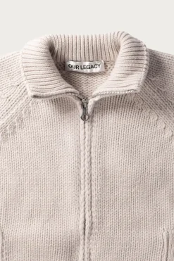 Our Legacy Ultra Zip Cardigan - Bone Low Twist Merino< Sweaters