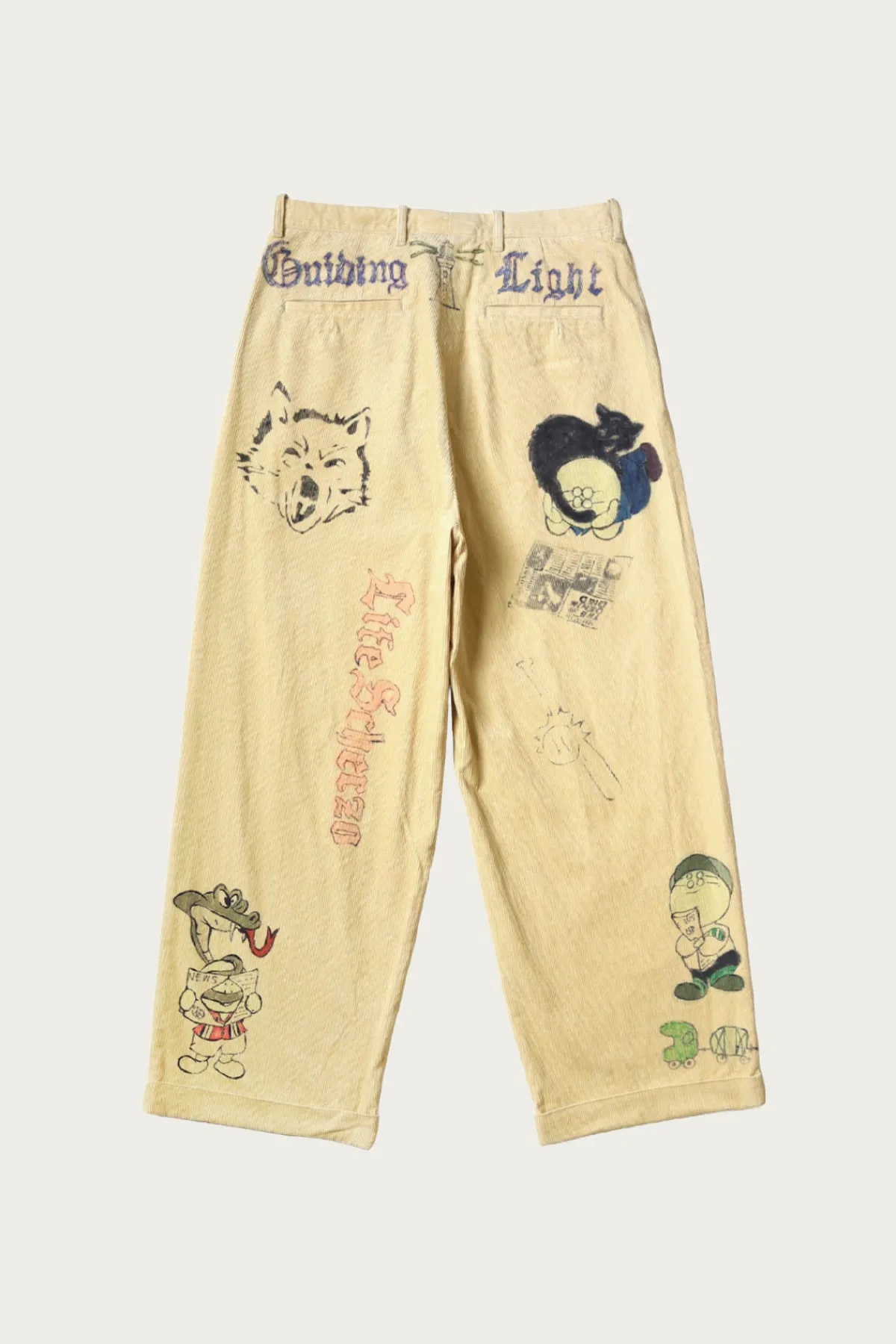 Kapital 14W Corduroy IVY Pants (Memorial Paint Model) - Light Yellow< Pants